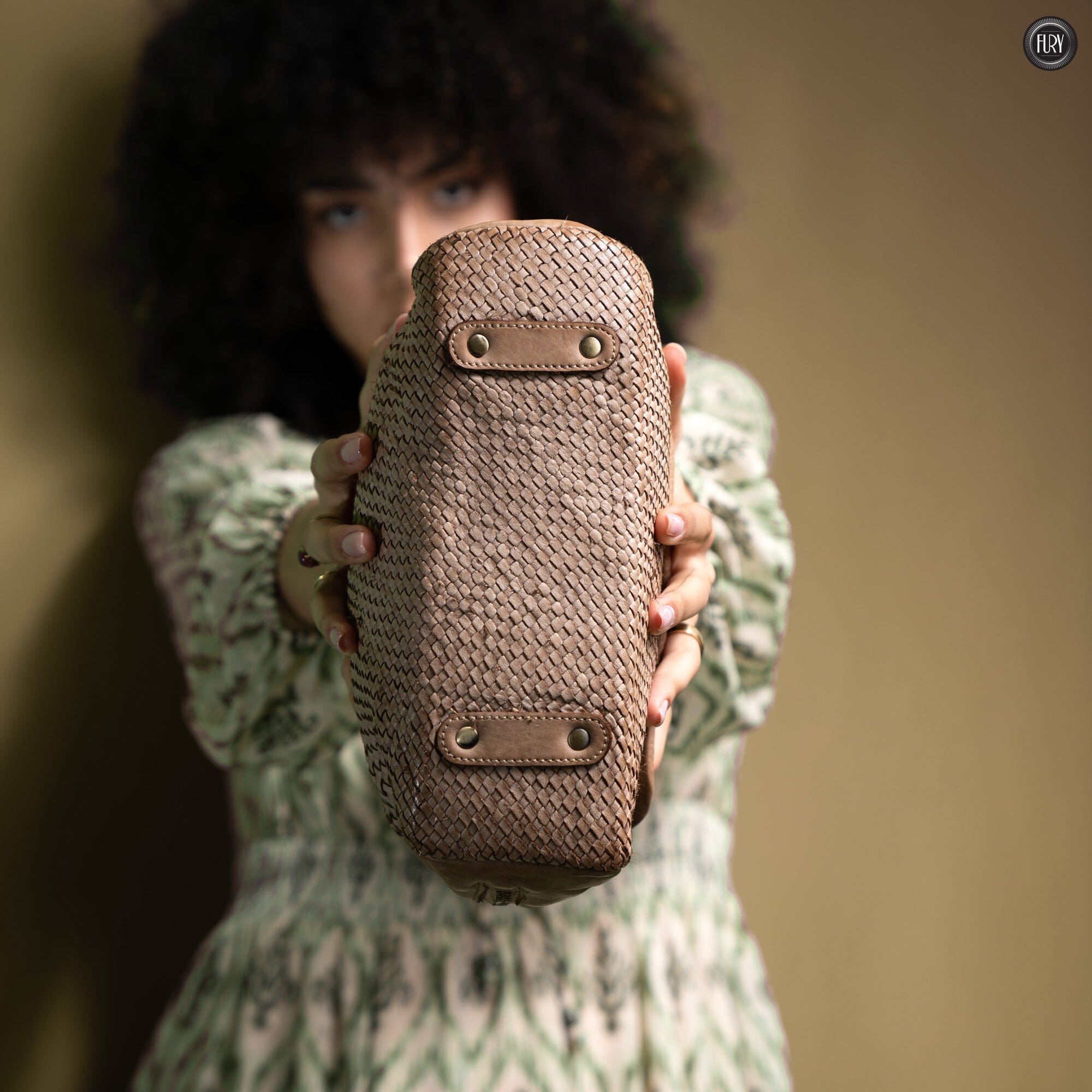 Borsa Siena Maxi in pelle intrecciata Fury