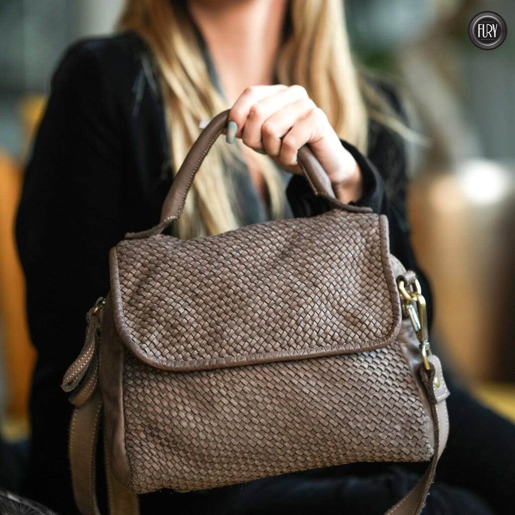 Borsa Siena Maxi in pelle intrecciata Fury