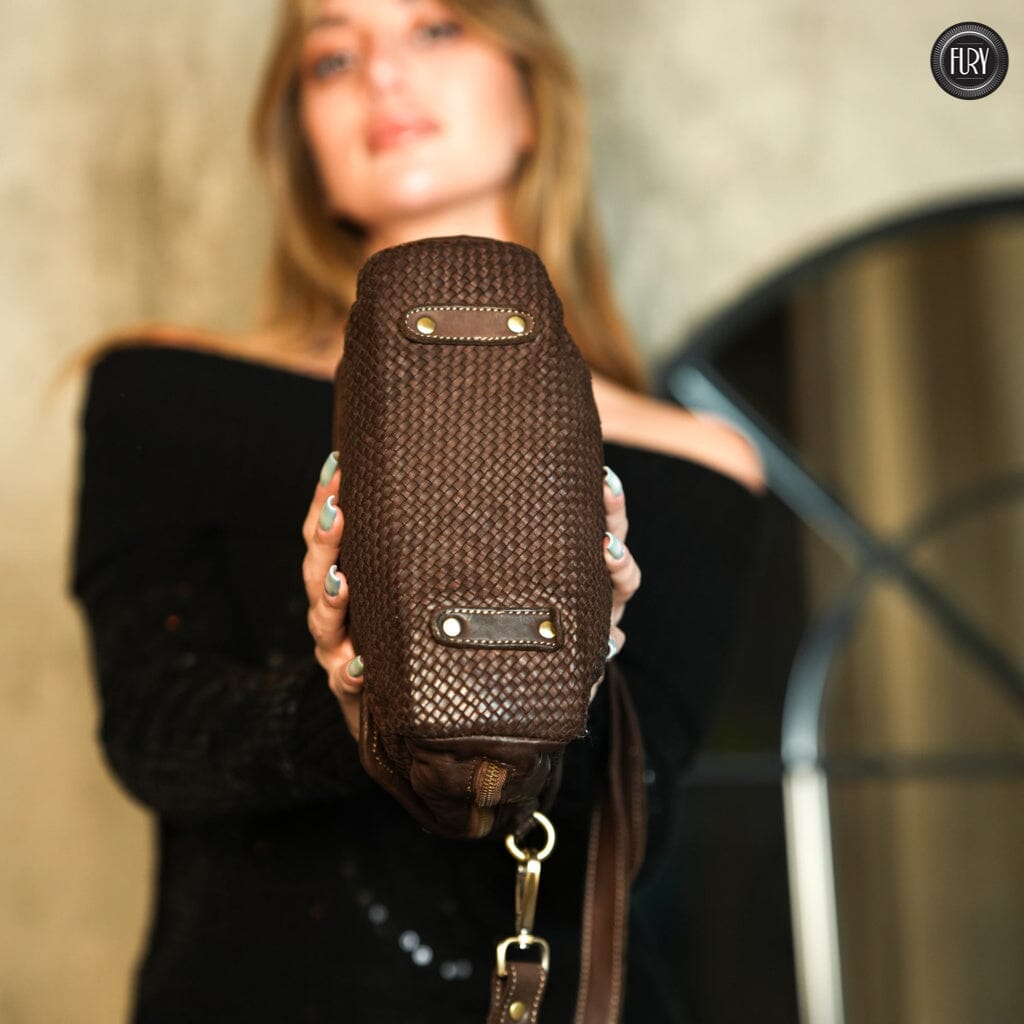 Borsa Siena Maxi in pelle intrecciata Fury