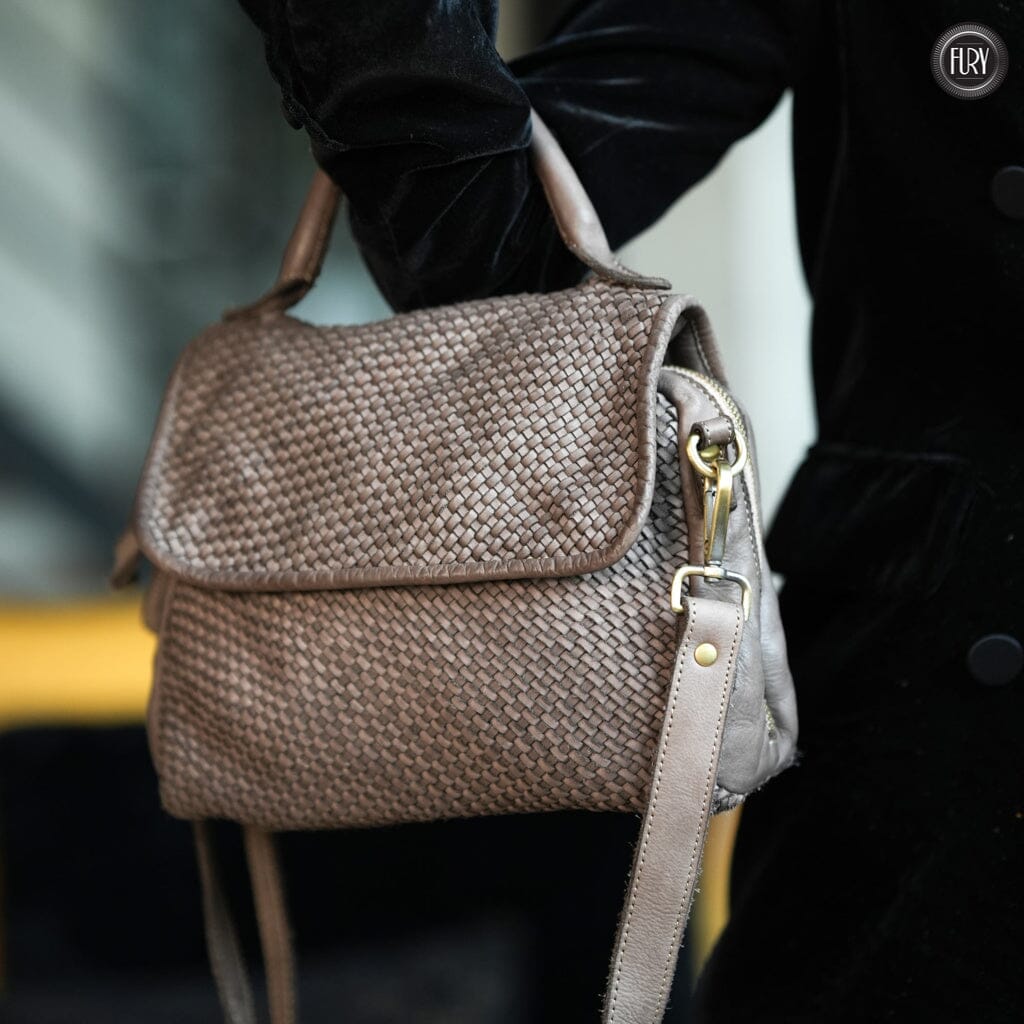 Borsa Siena Maxi in pelle intrecciata Fury