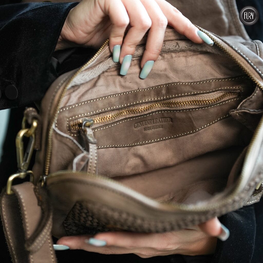 Borsa Siena Maxi in pelle intrecciata Fury