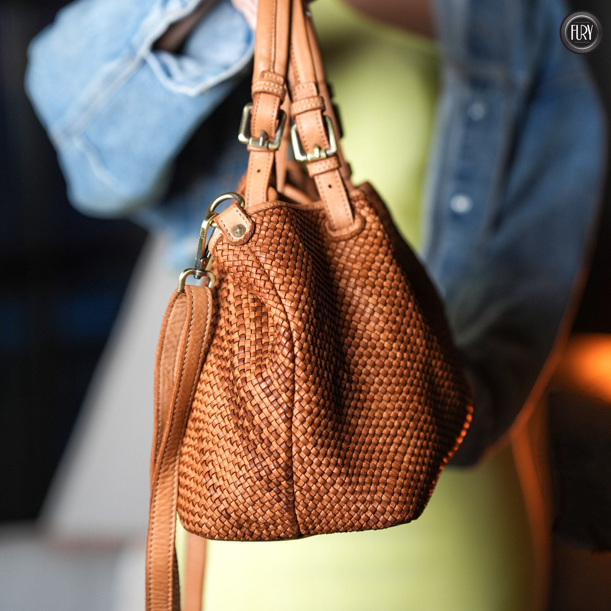 Borsa Talia in pelle intrecciata Fury