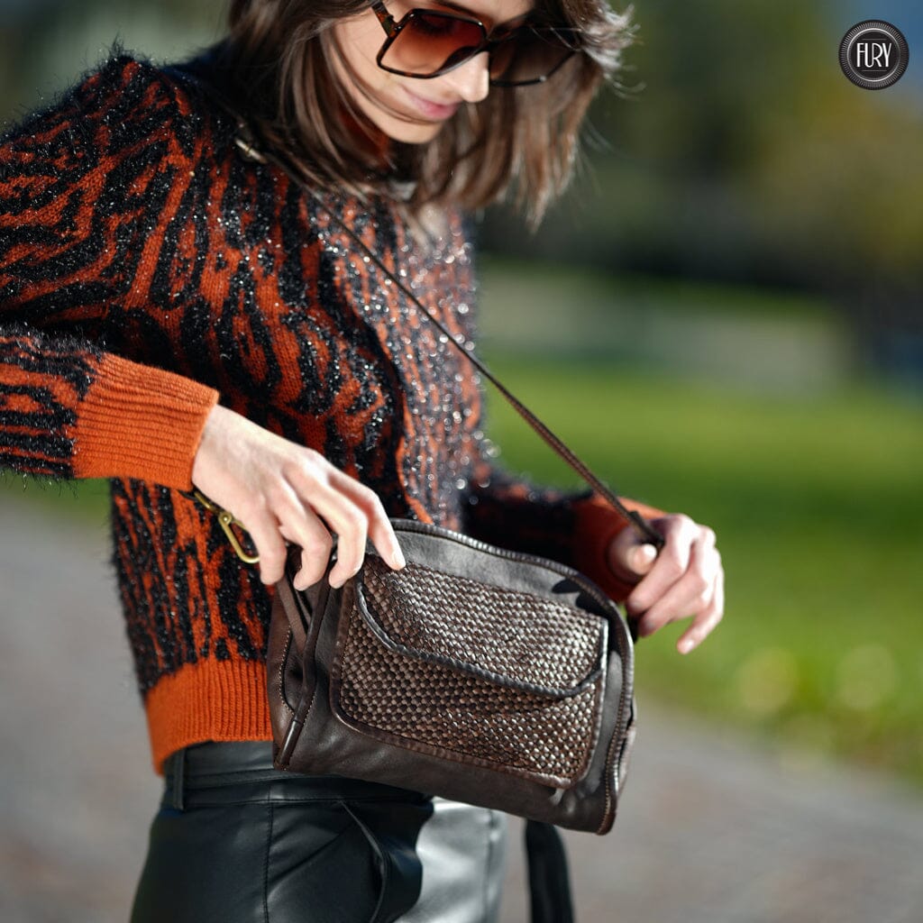 Borsetta Torino in pelle intrecciata Fury