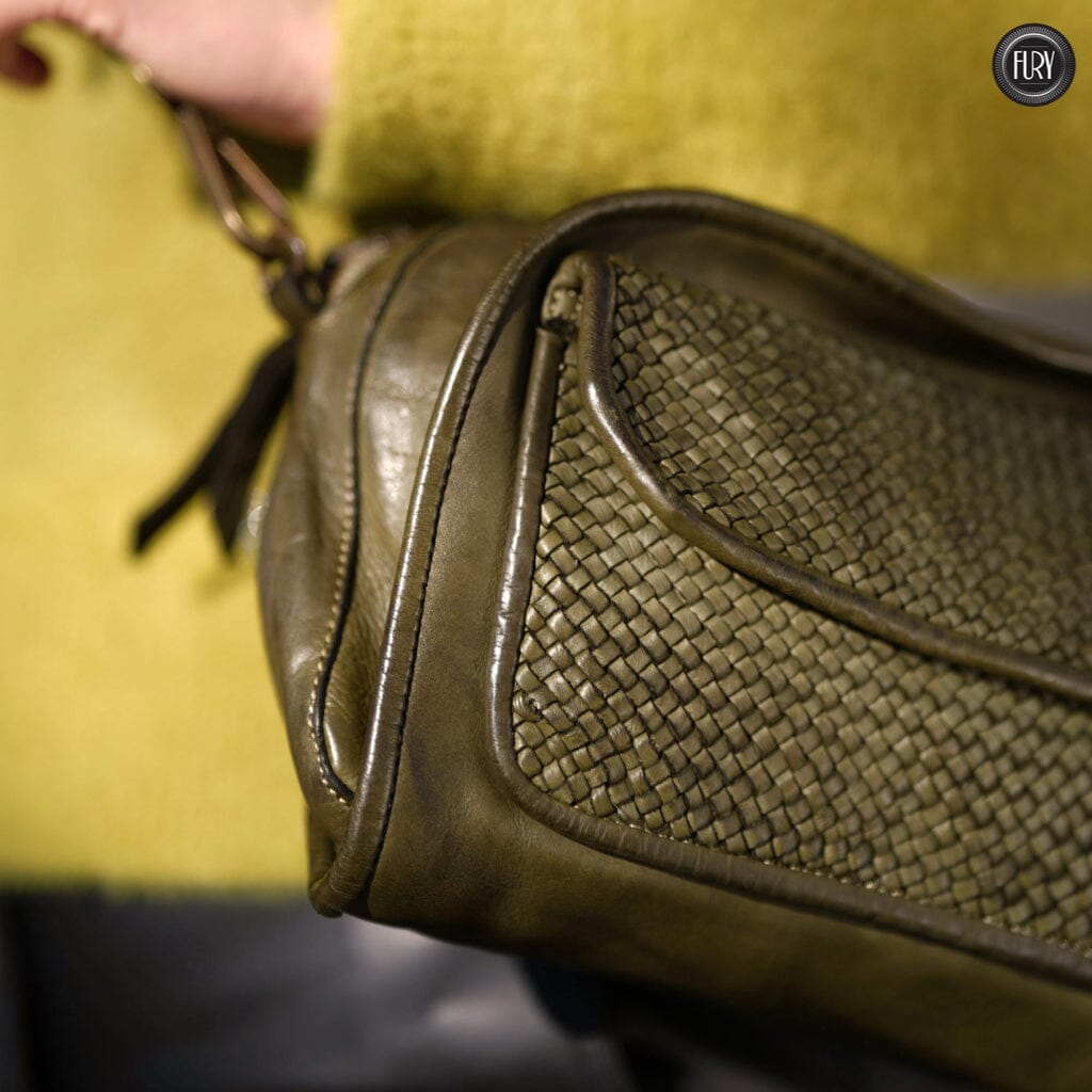 Borsetta Torino in pelle intrecciata Fury