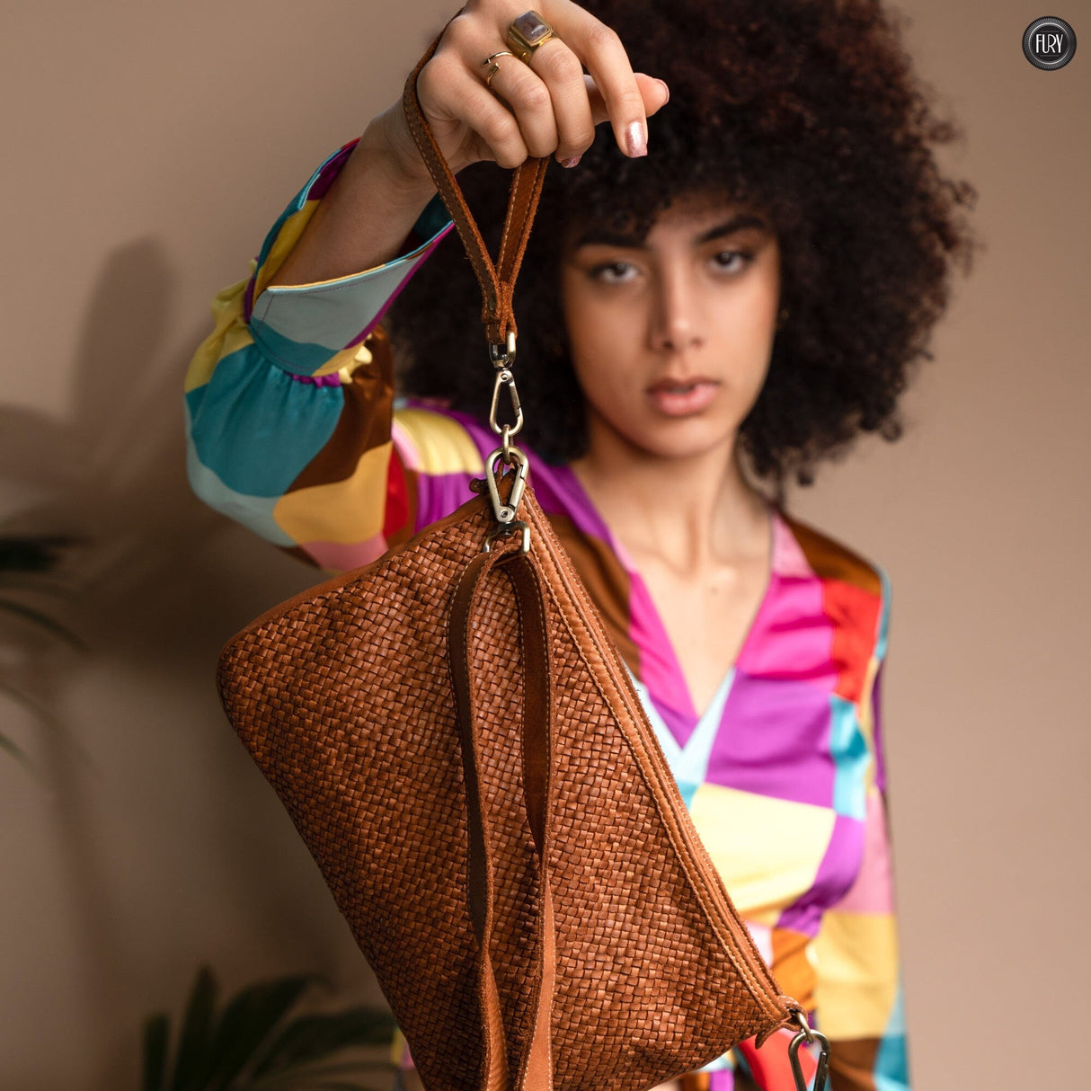 Pochette Diana in pelle intrecciata Fury