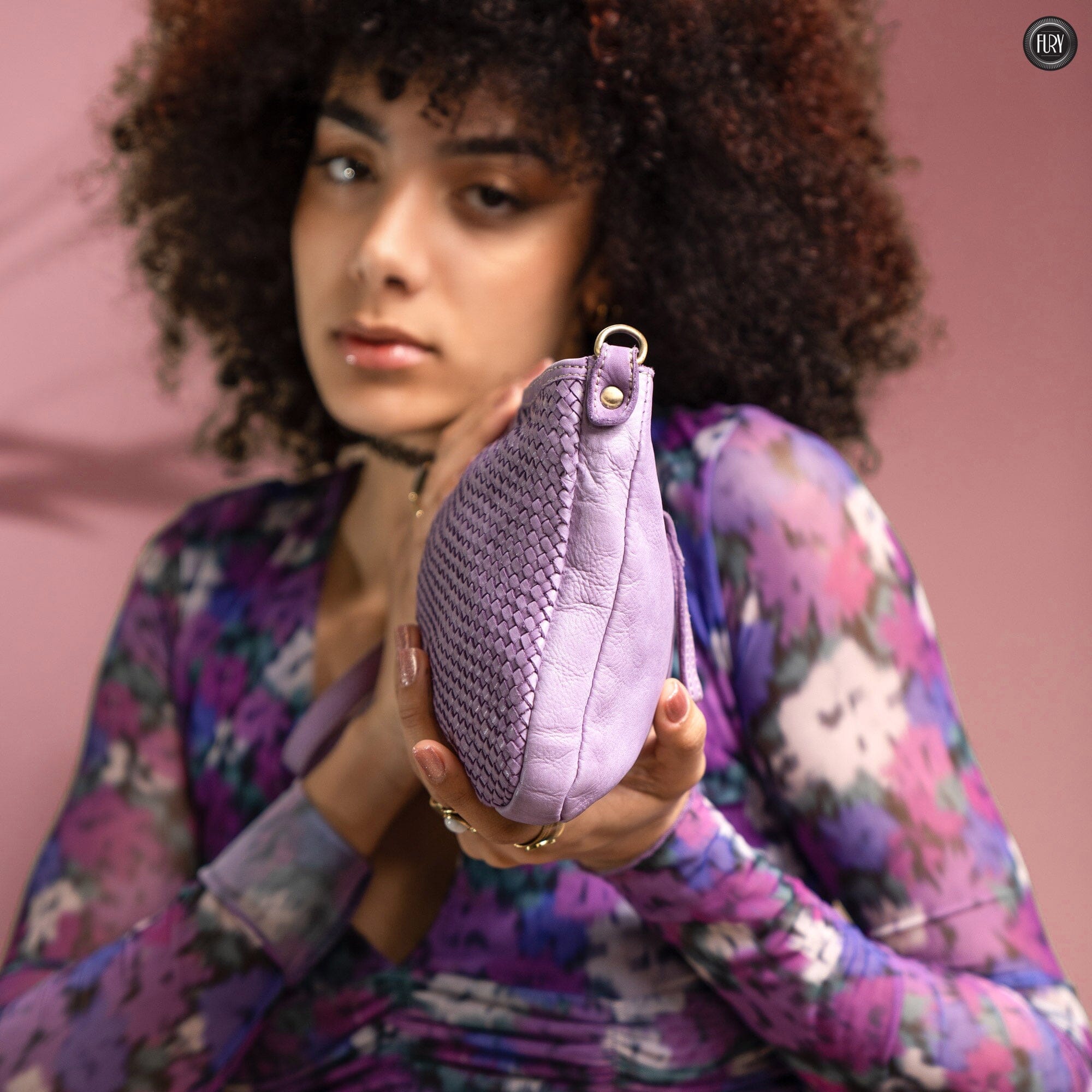 Pochette Diana in pelle intrecciata Fury