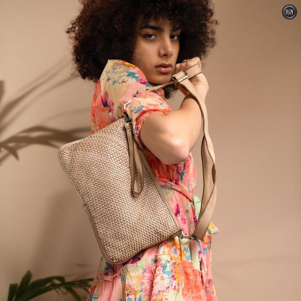 Pochette Diana in pelle intrecciata Fury