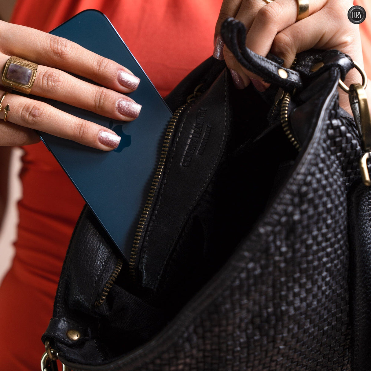 Pochette Diana in pelle intrecciata Fury