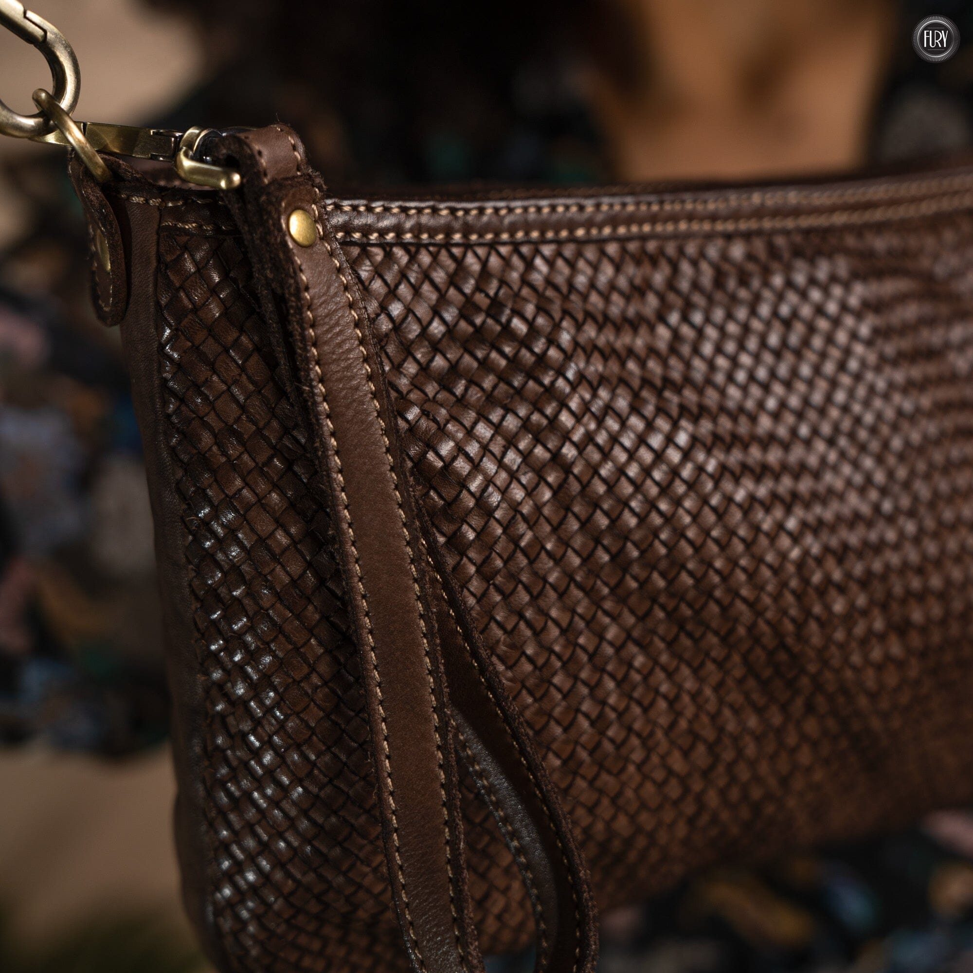 Pochette Diana in pelle intrecciata Fury