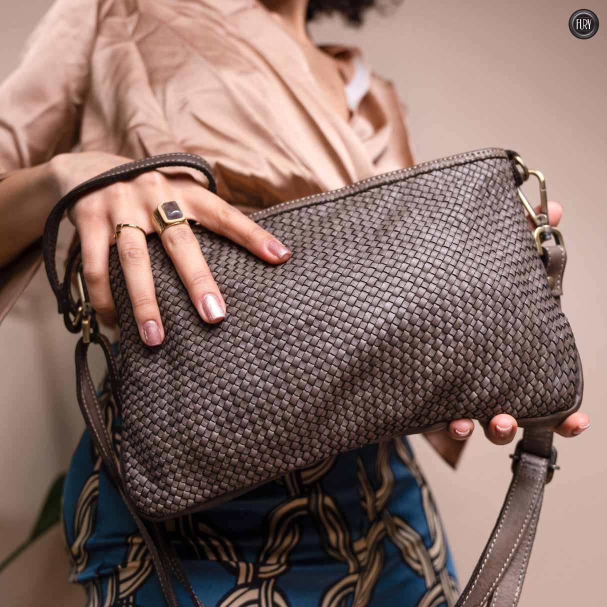 Pochette Diana in pelle intrecciata Fury