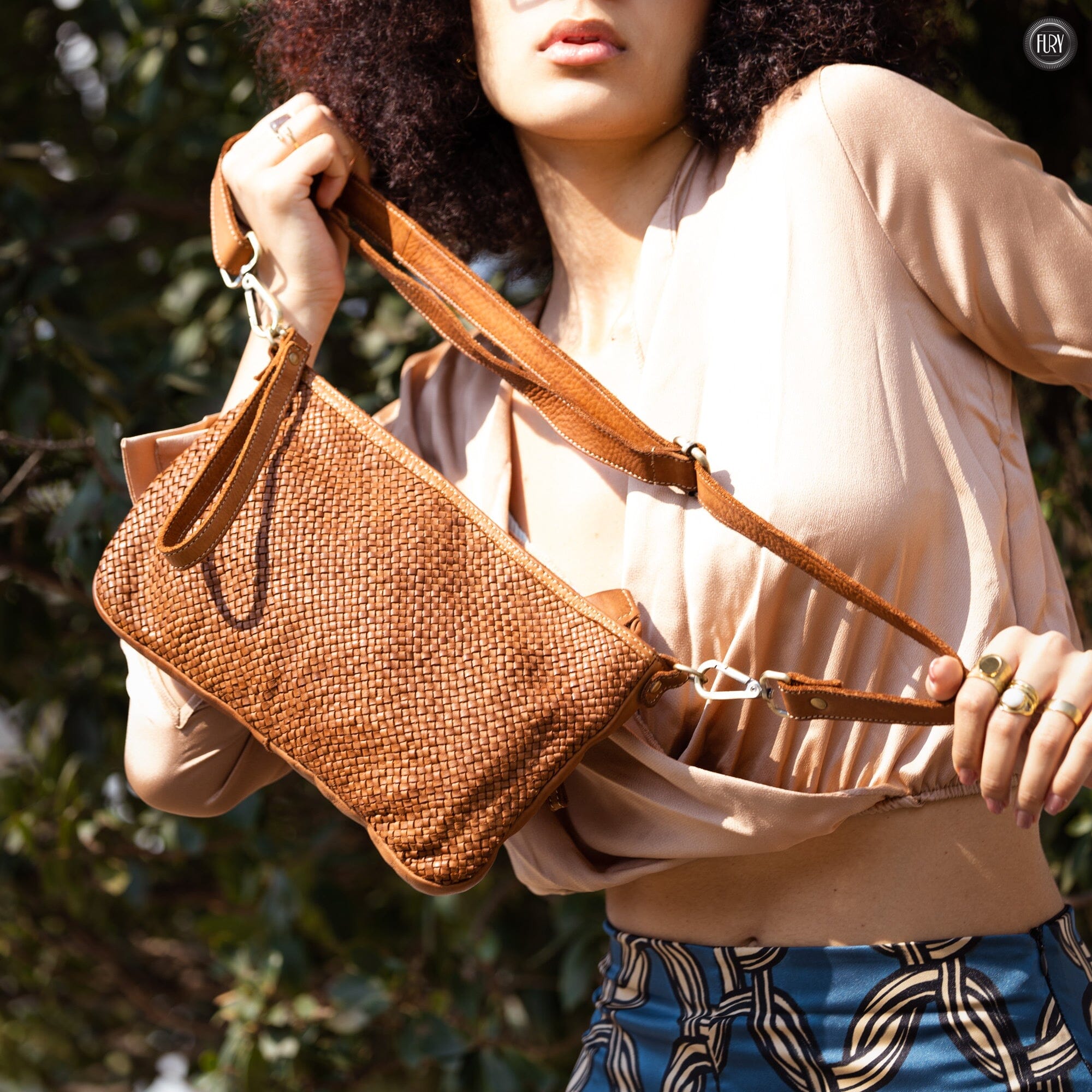 Pochette Diana in pelle intrecciata Fury