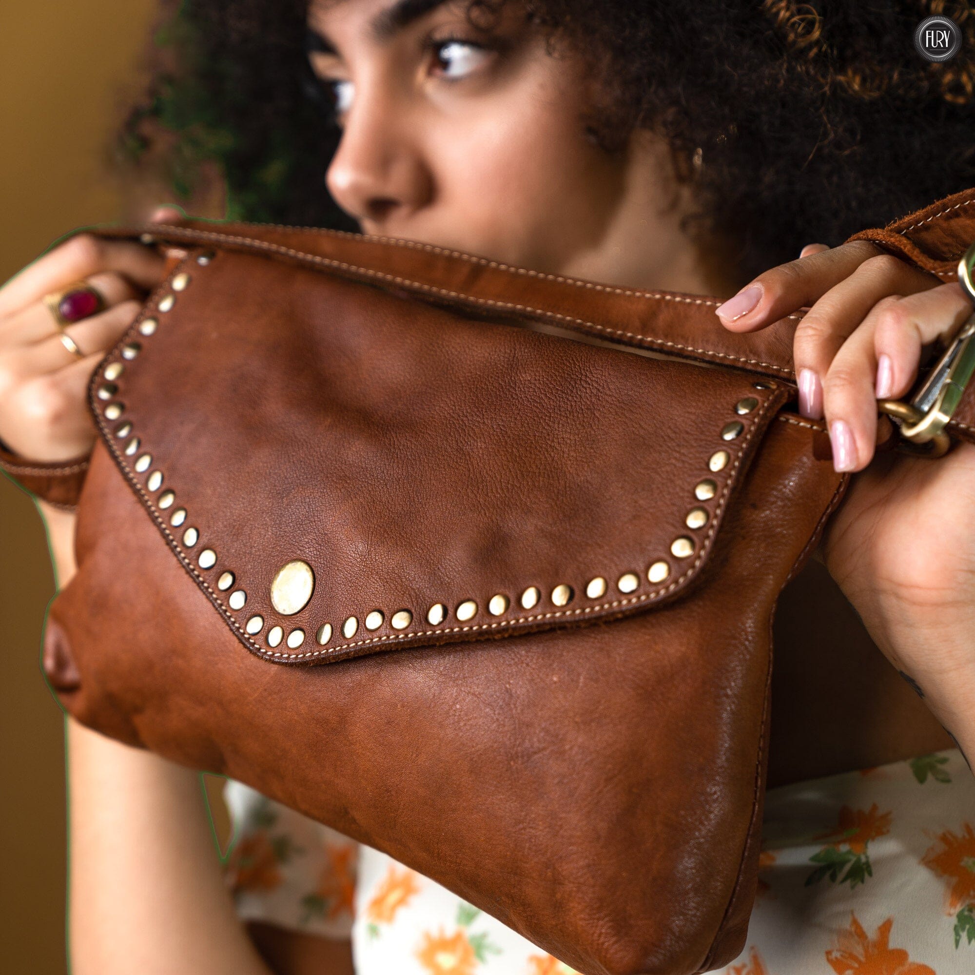 Pochette large in pelle Fury Bags