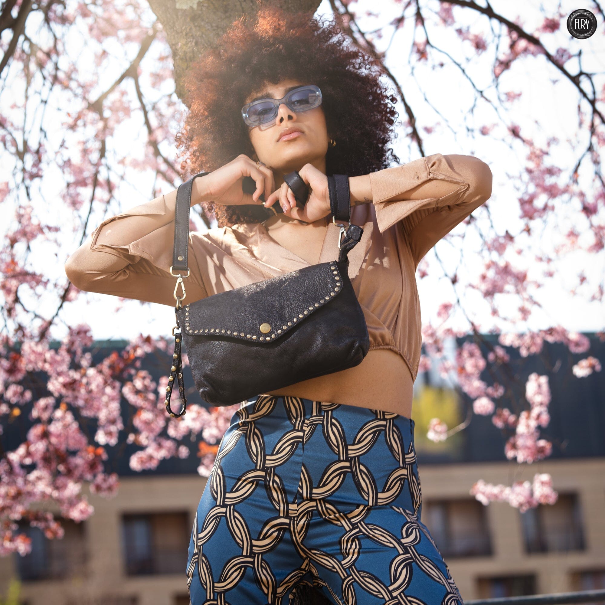 Pochette large in pelle Fury Bags