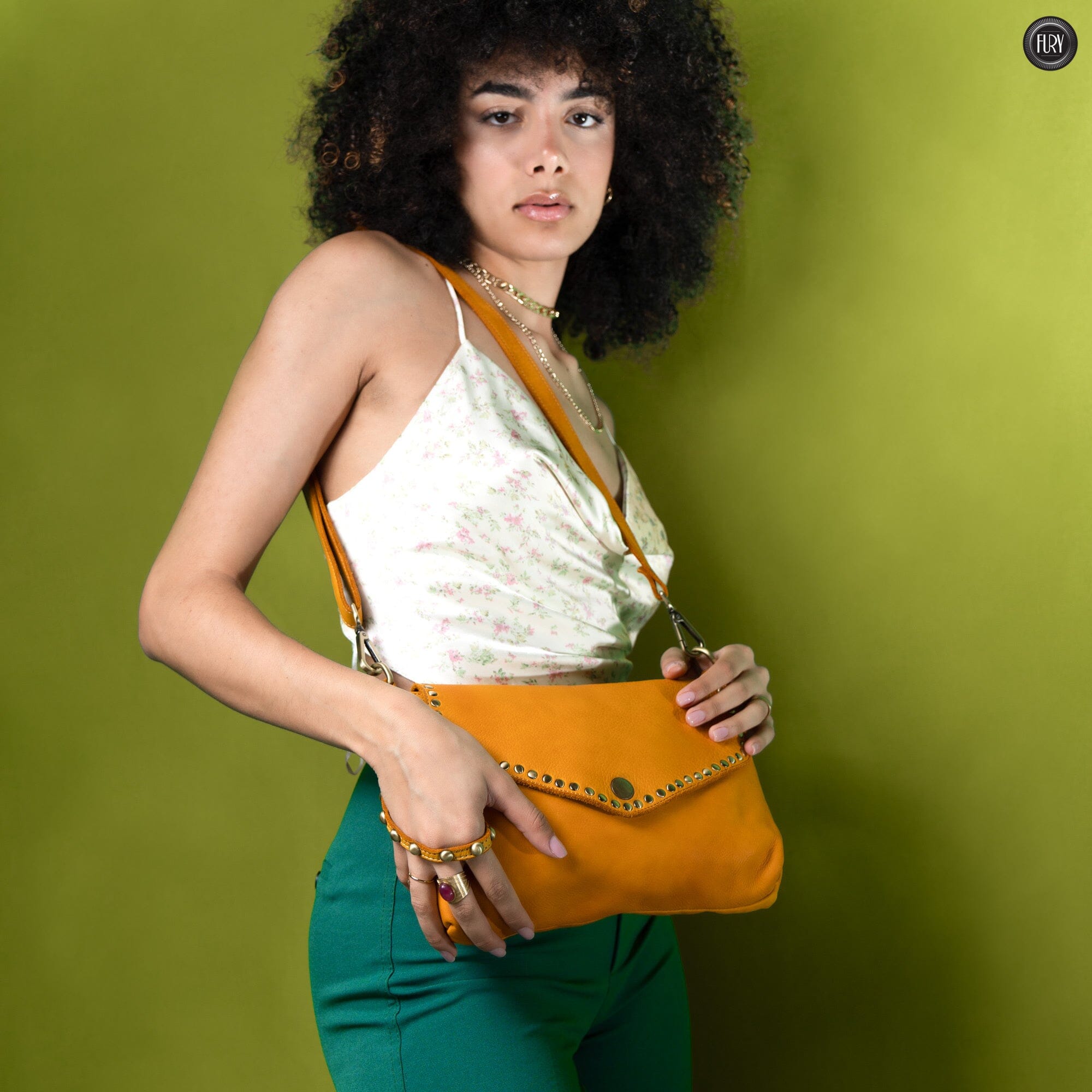 Pochette large in pelle Fury Bags