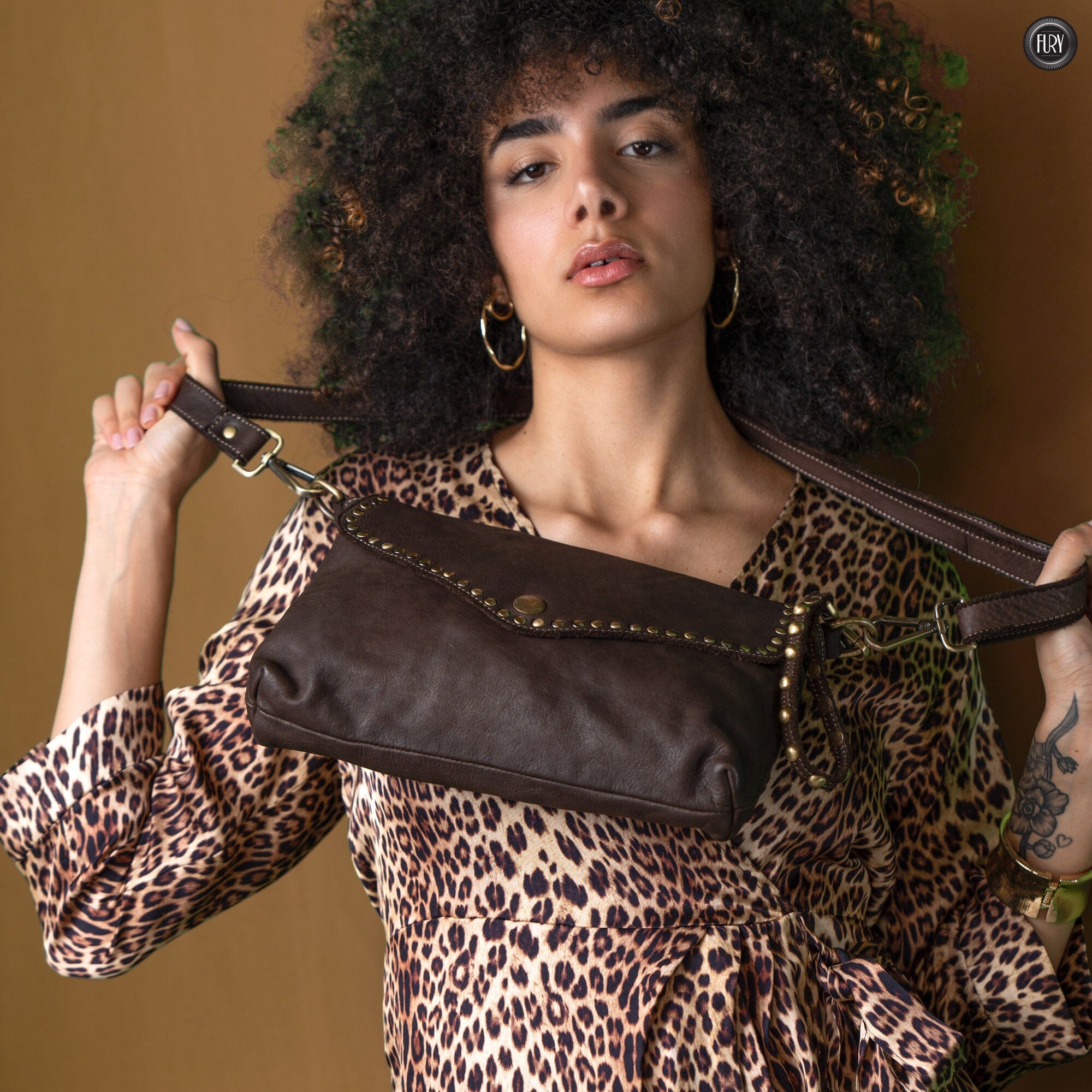 Pochette large in pelle Fury Bags