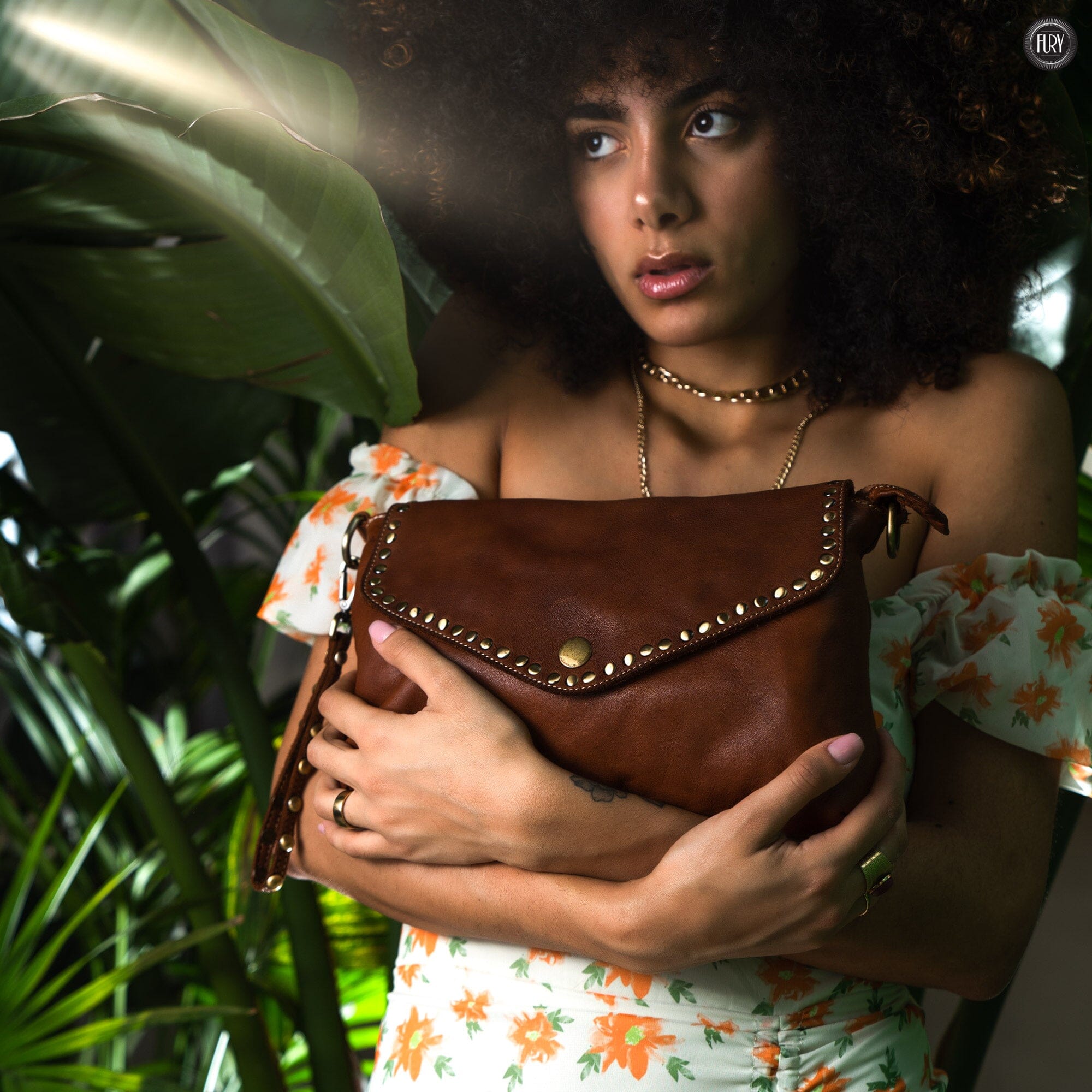 Pochette large in pelle Fury Bags