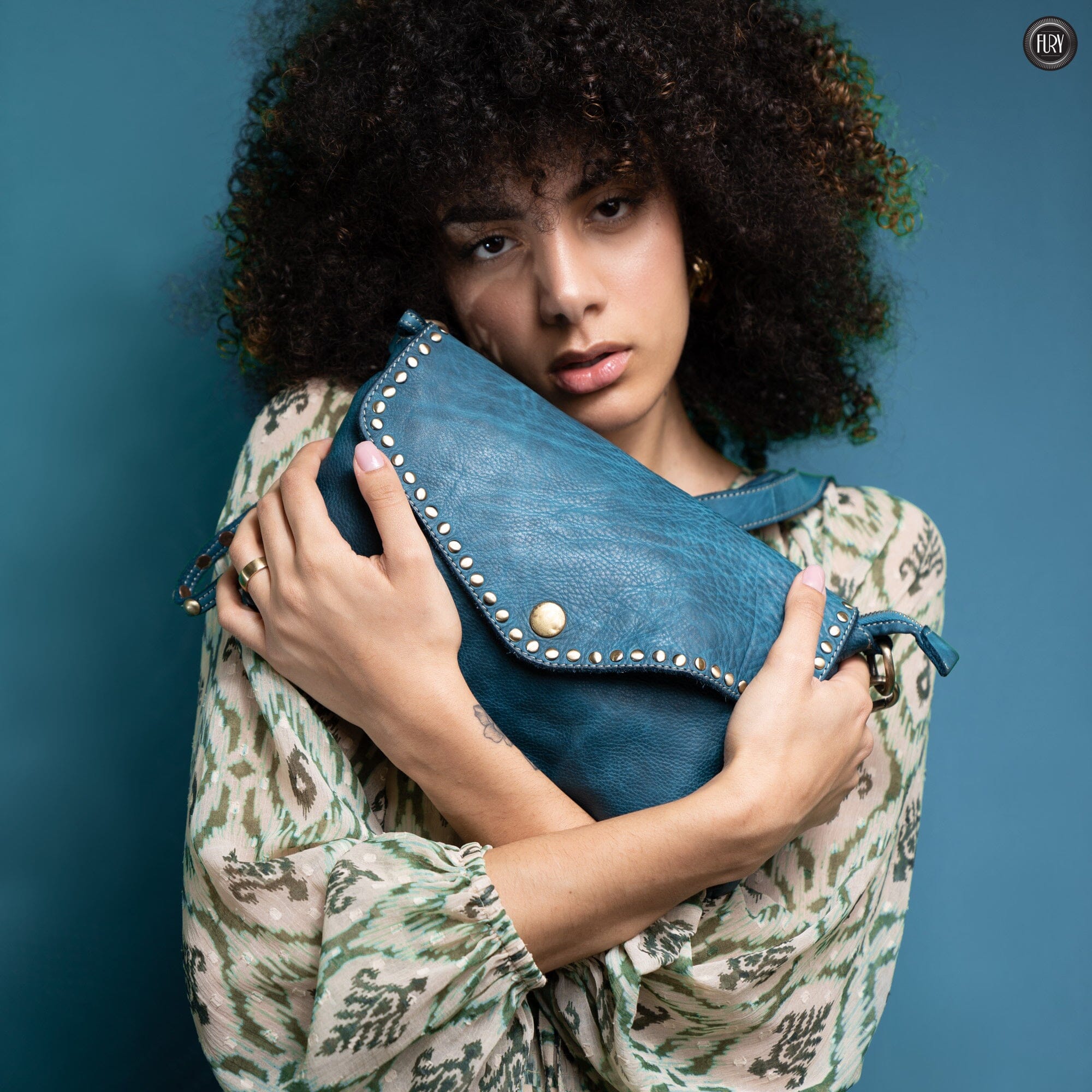 Pochette large in pelle Fury Bags