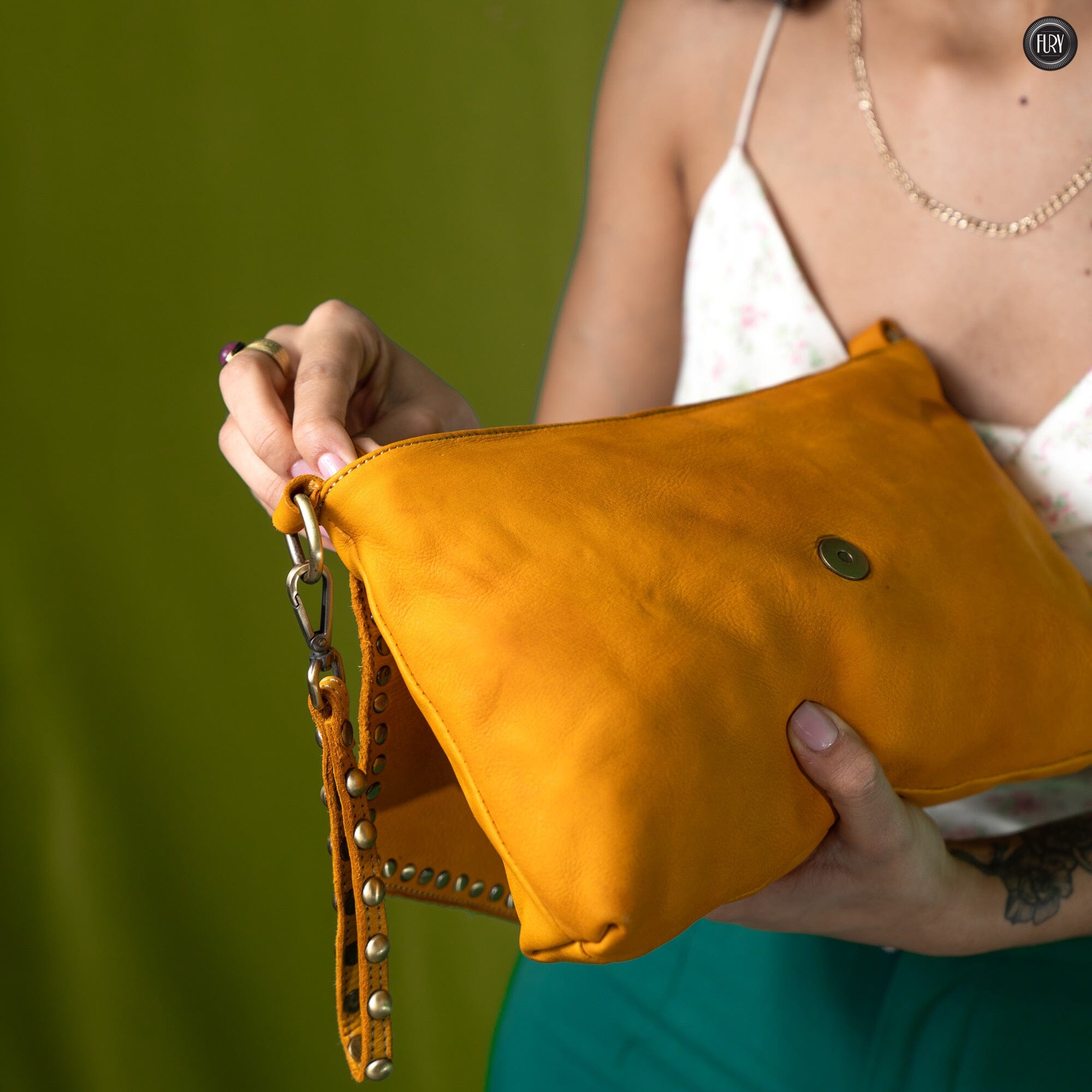 Pochette large in pelle Fury Bags