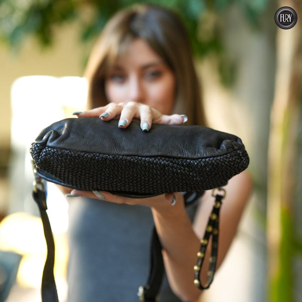 Pochette Sofia in pelle intrecciata Fury