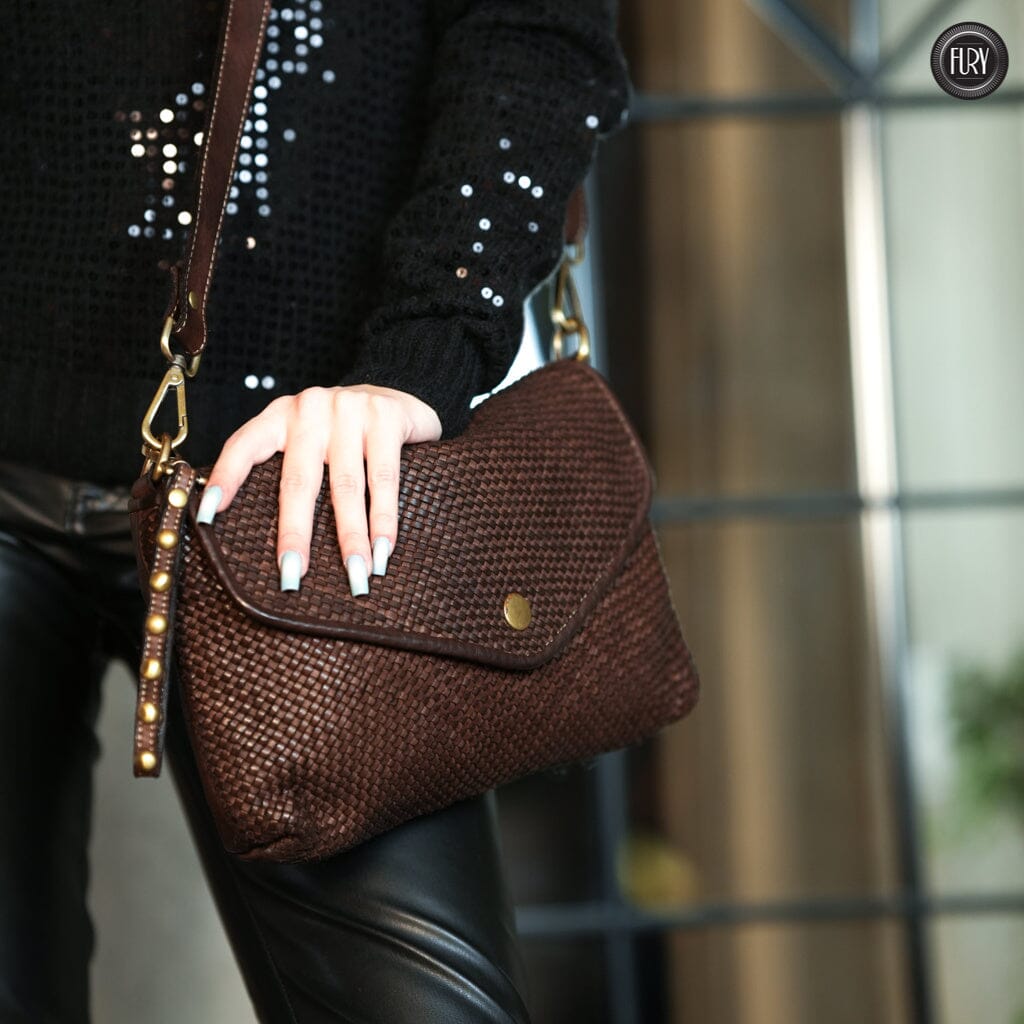 Pochette Sofia in pelle intrecciata Fury