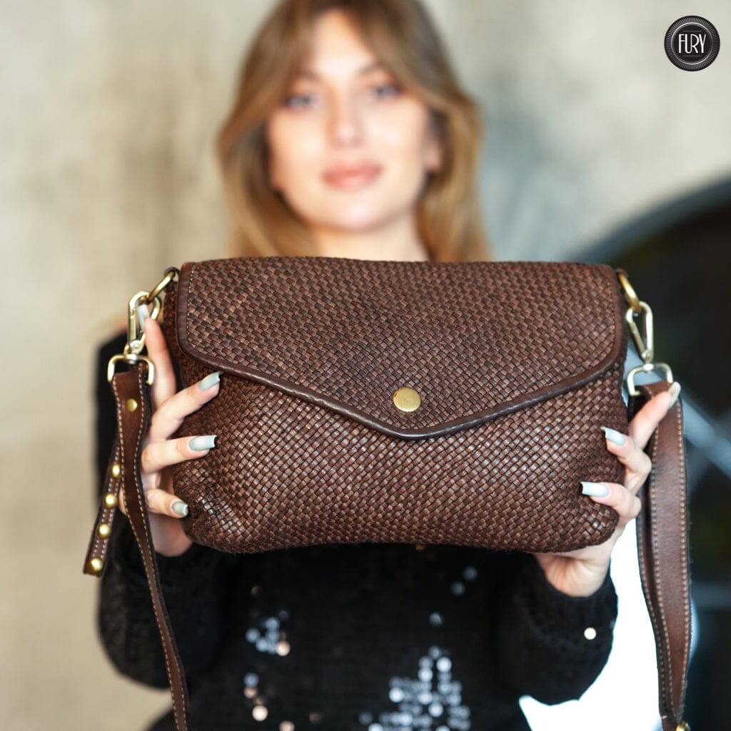 Pochette Sofia in pelle intrecciata Fury