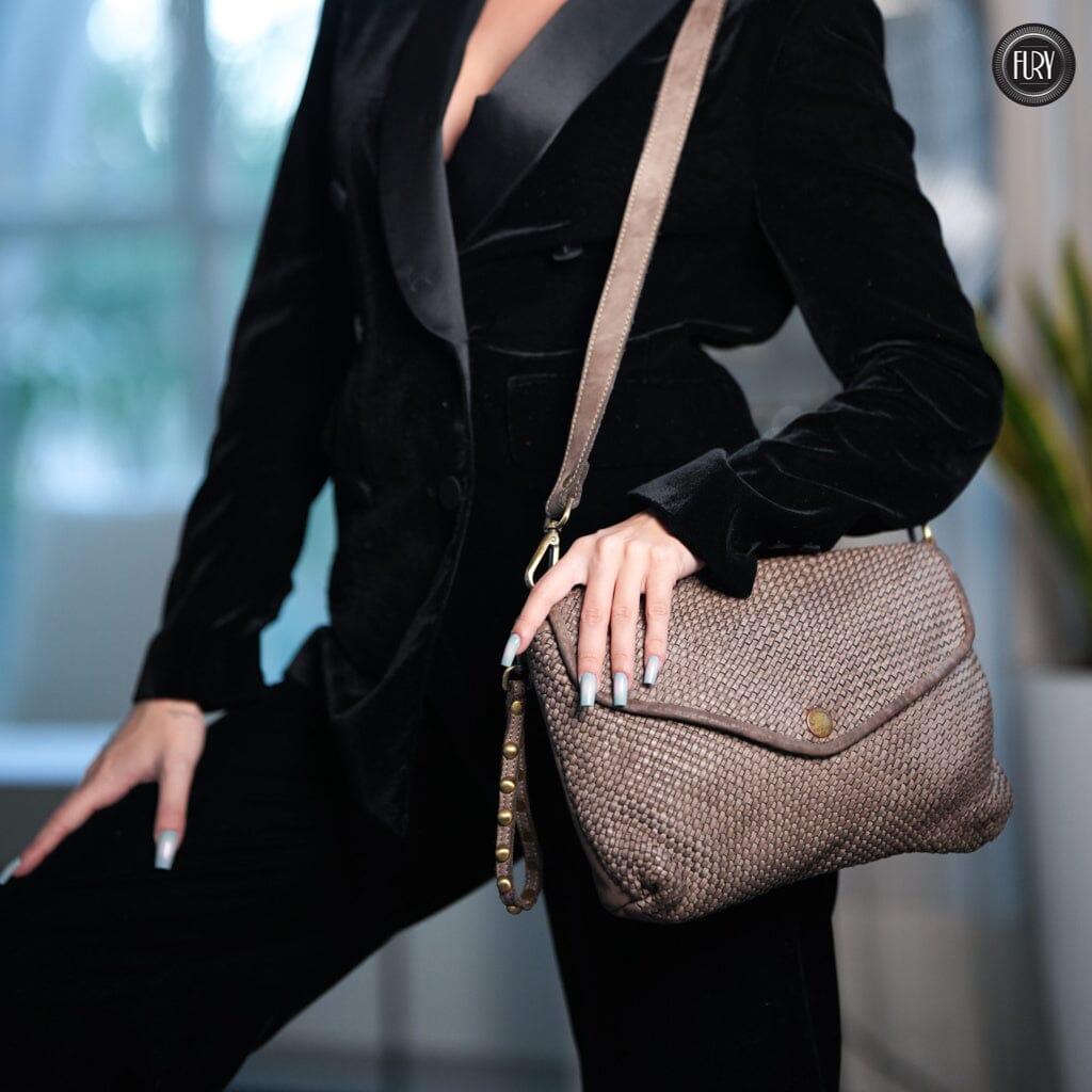 Pochette Sofia in pelle intrecciata Fury