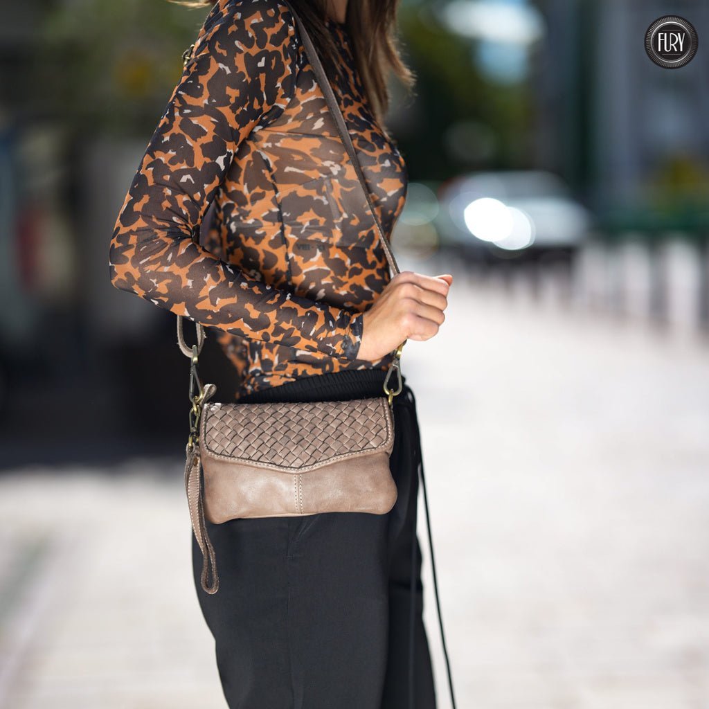 Pochette Tecla in pelle intrecciata - Fury