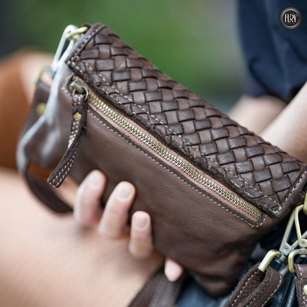Pochette Tecla in pelle intrecciata - Fury