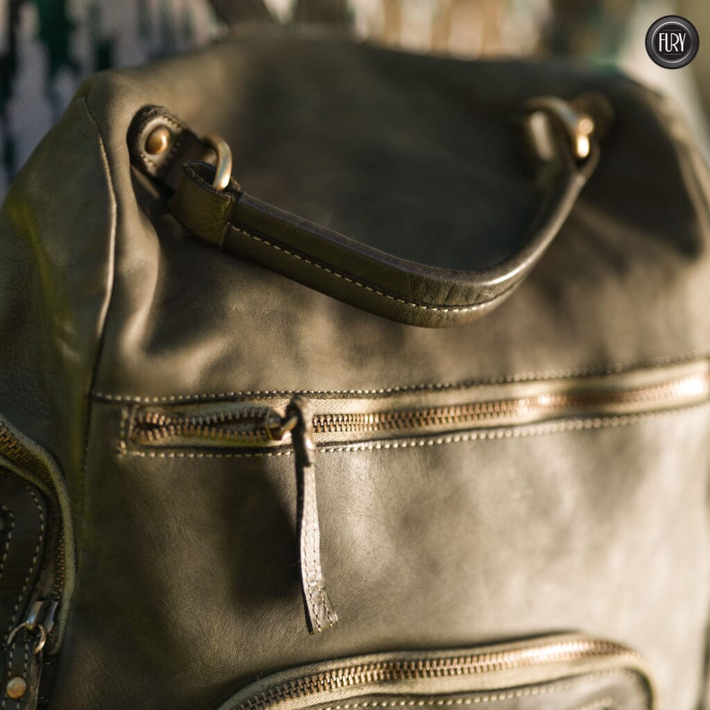 Zainetto multitasche in pelle intrecciata Fury