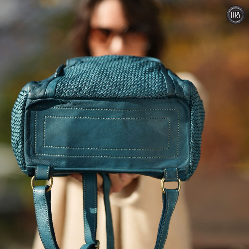 Zainetto multitasche in pelle intrecciata Fury