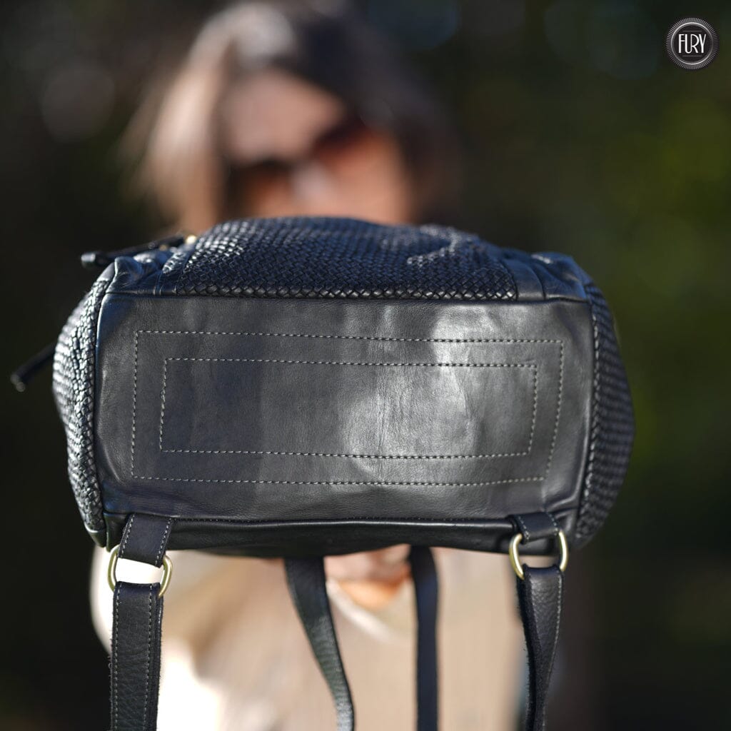 Zainetto multitasche in pelle intrecciata Fury