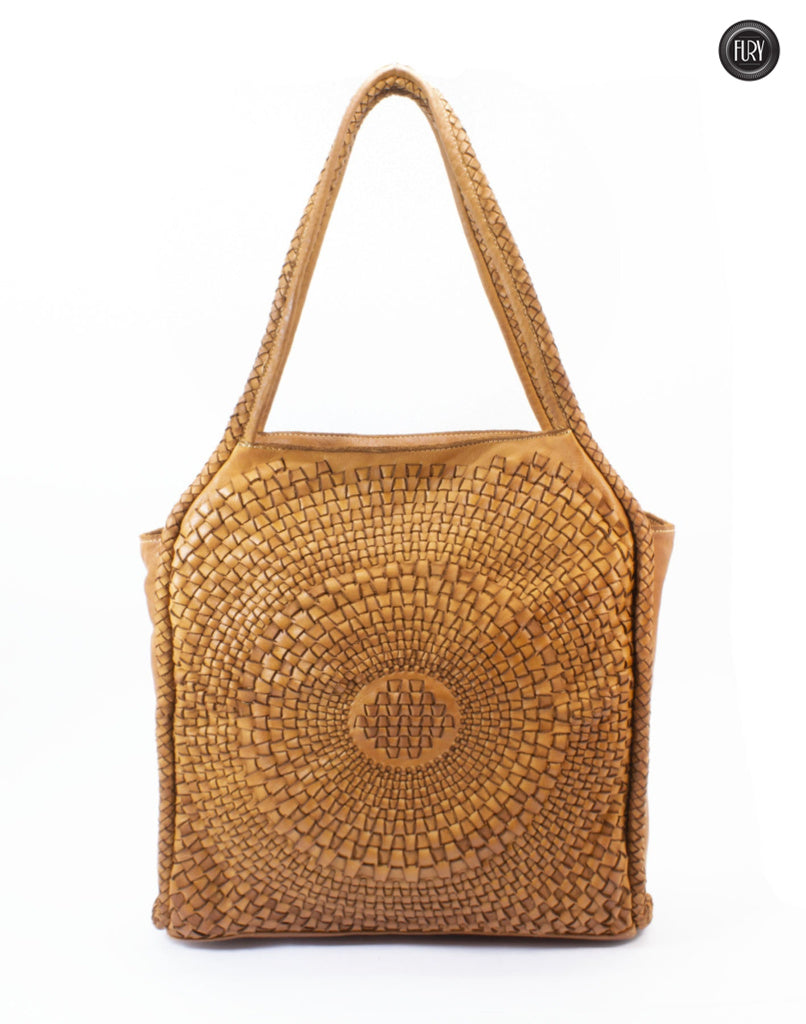 Borsa Elettra in pelle intrecciata