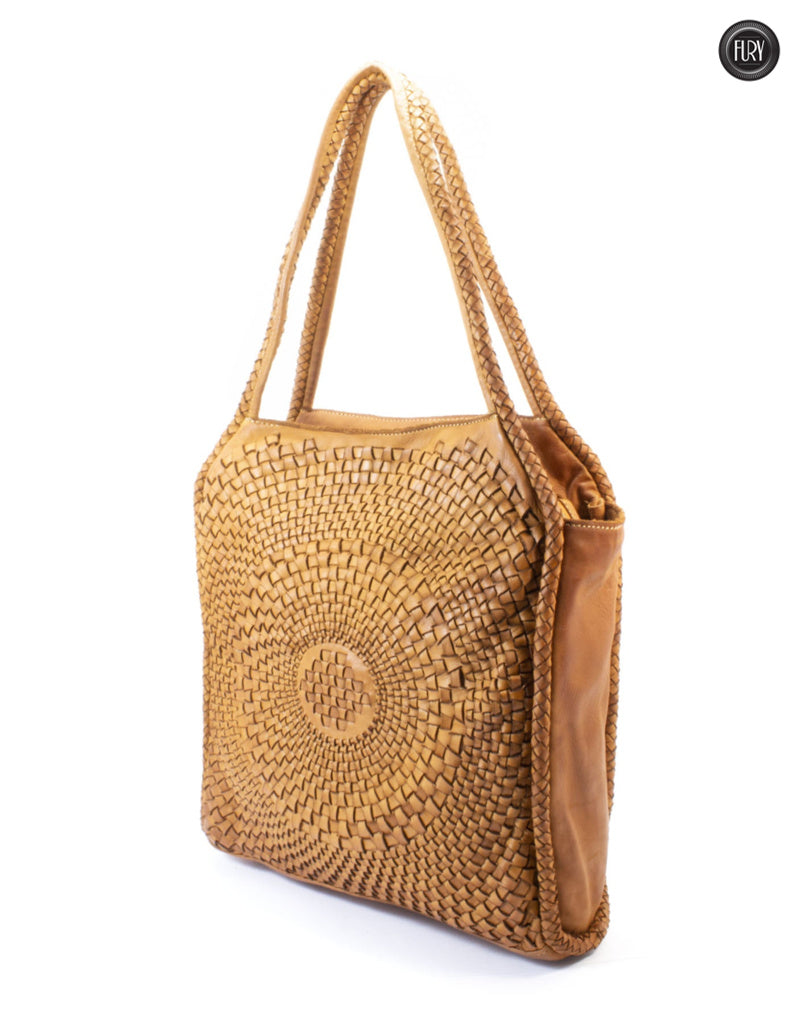 Borsa Elettra in pelle intrecciata