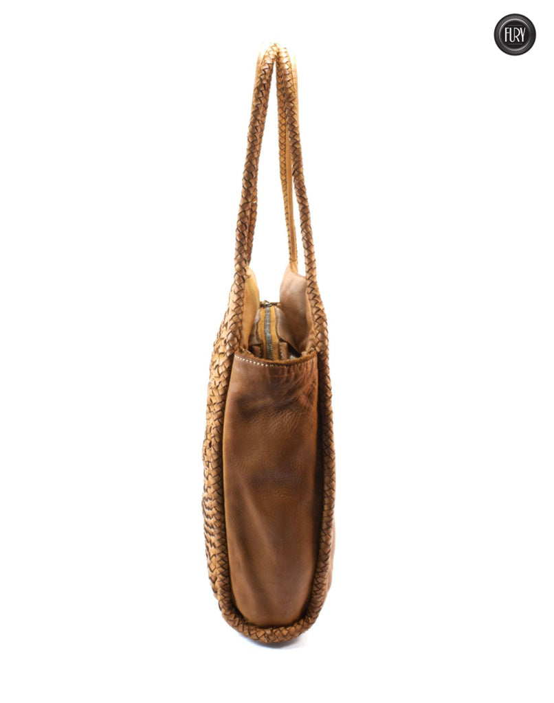 Borsa Elettra in pelle intrecciata