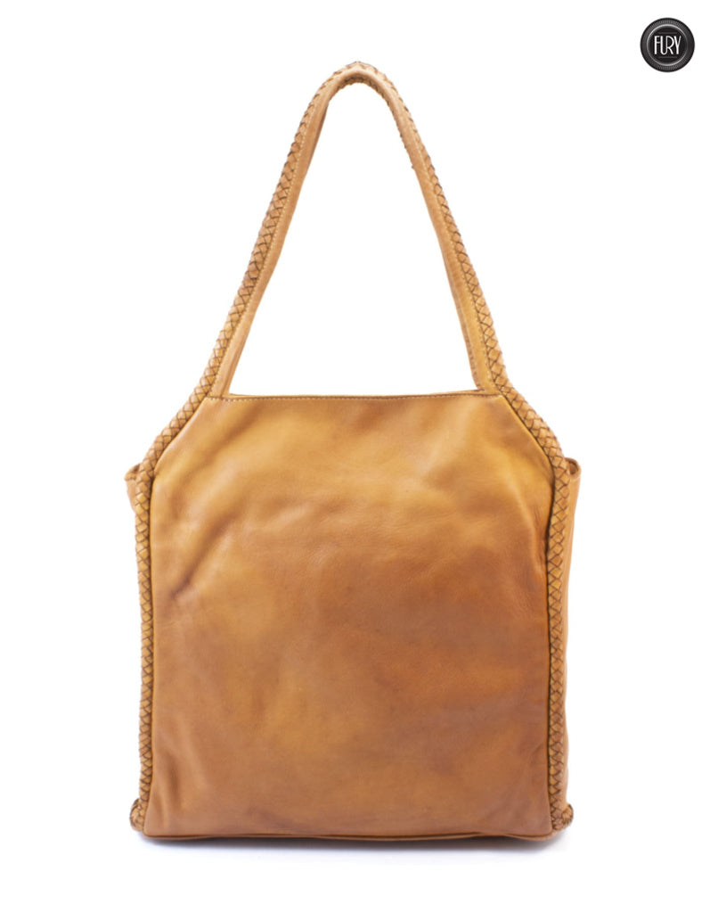 Borsa Elettra in pelle intrecciata