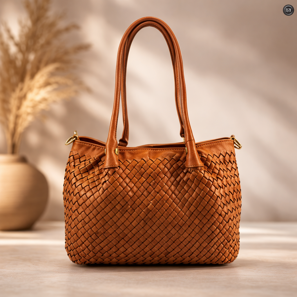 Borsa Caterina Riva in pelle intrecciata