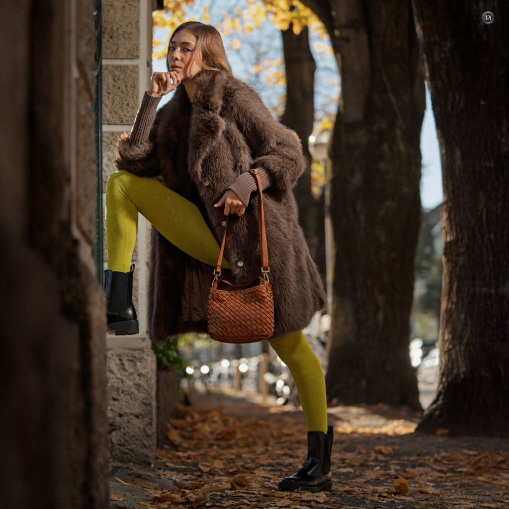 Borsetta Sibilla in pelle intrecciata