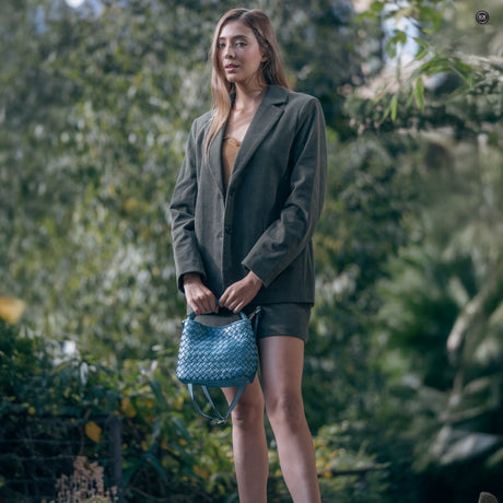 Borsetta Sibilla in pelle intrecciata