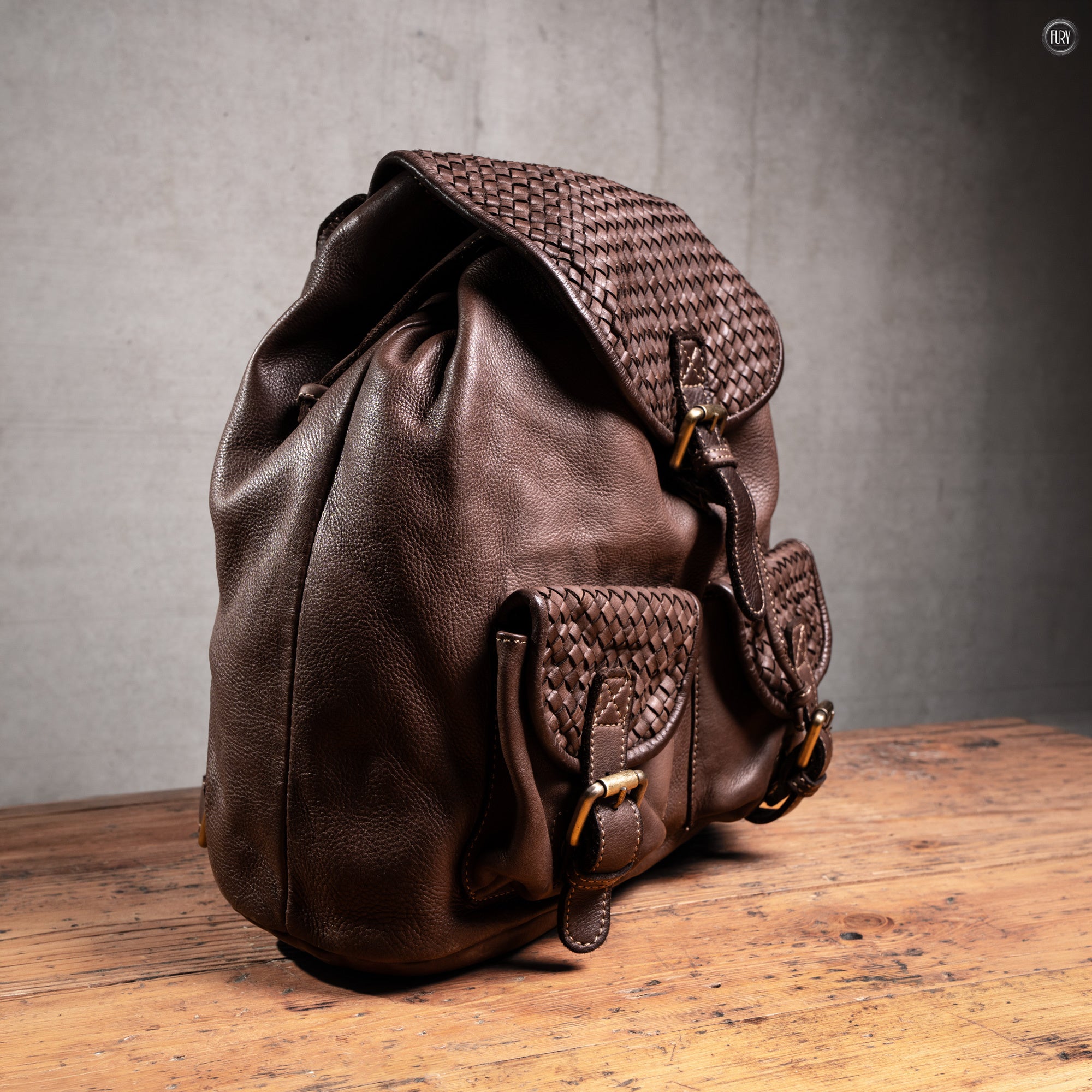 Zaino Lorenzo in pelle intrecciata