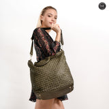 Virginia maxi bag in woven leather