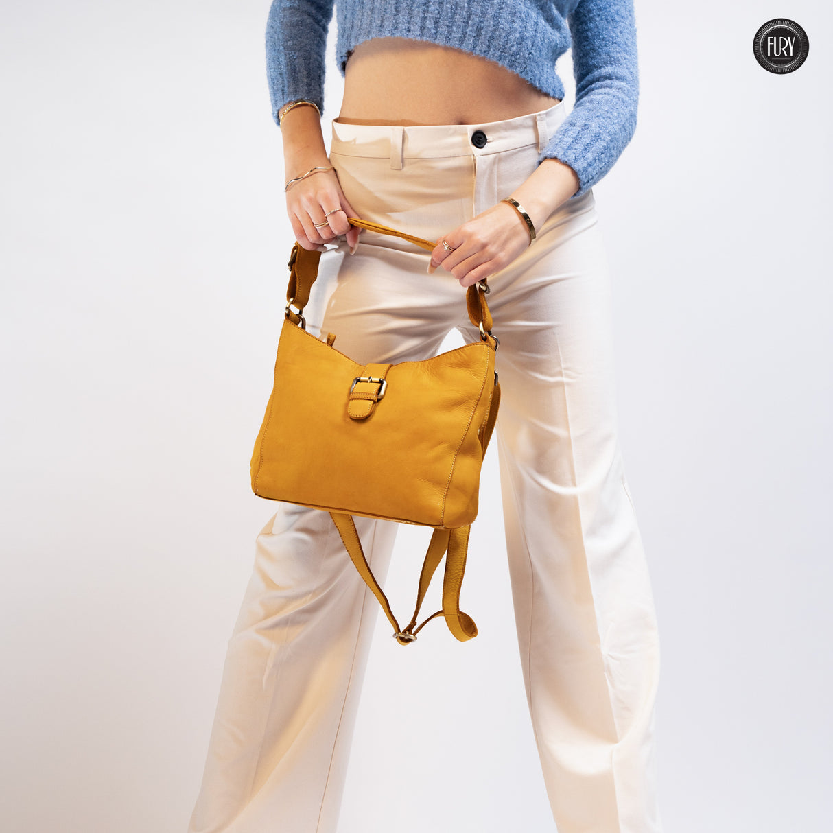 Sandy leather handbag