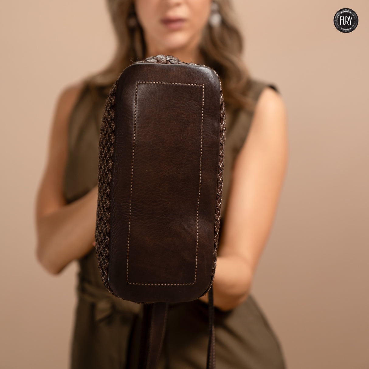 Agata handbag in woven leather