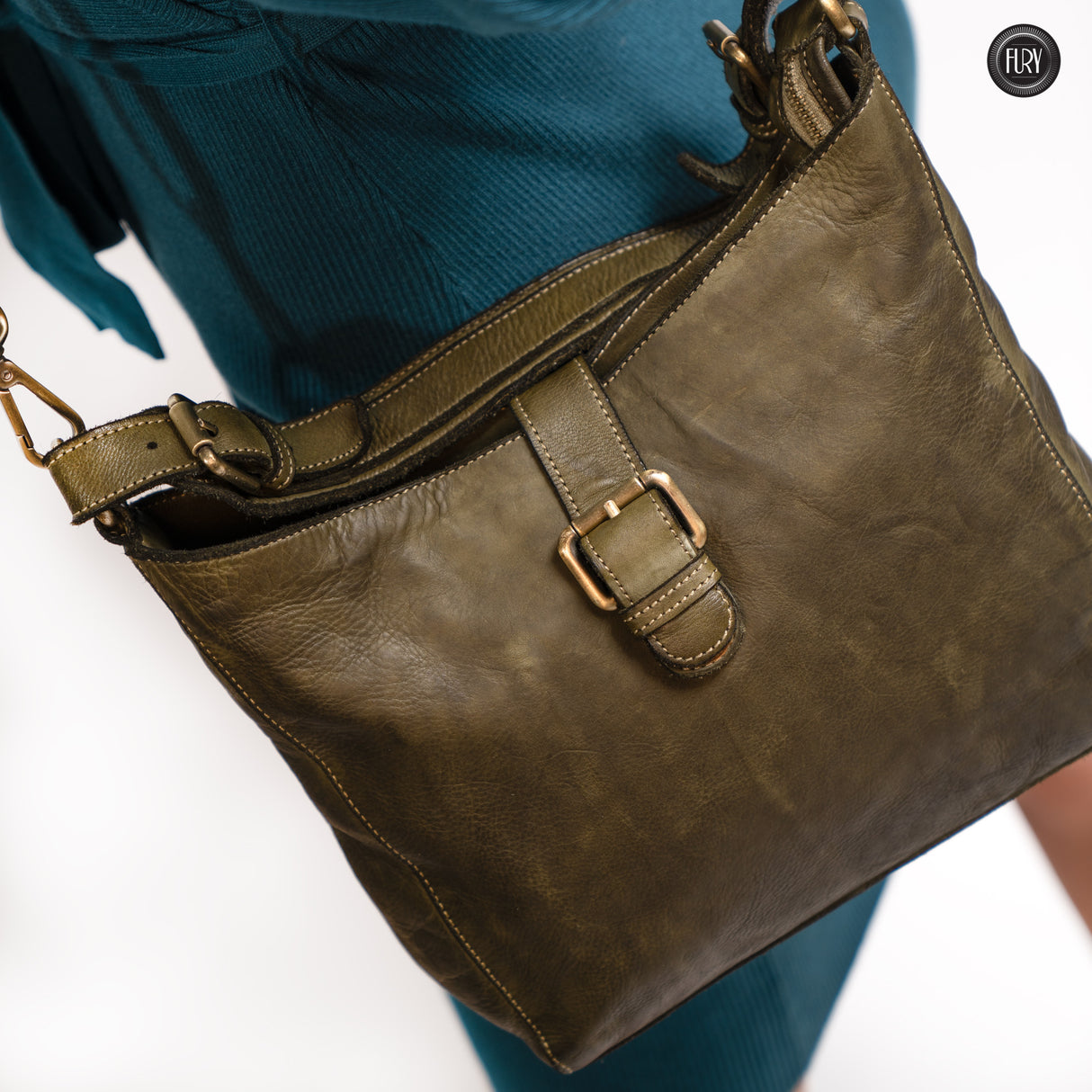 Sandy leather handbag