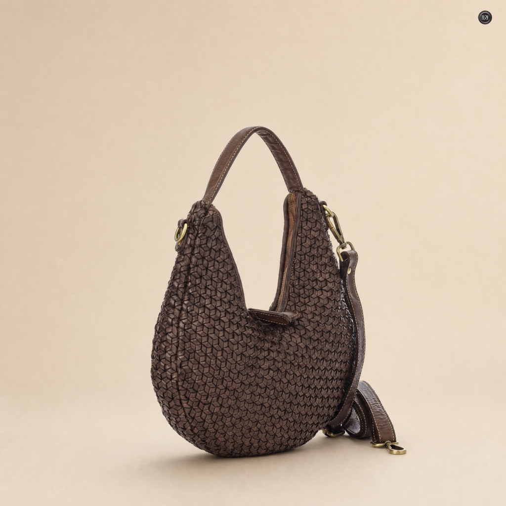 Borsa Amalia in pelle intrecciata