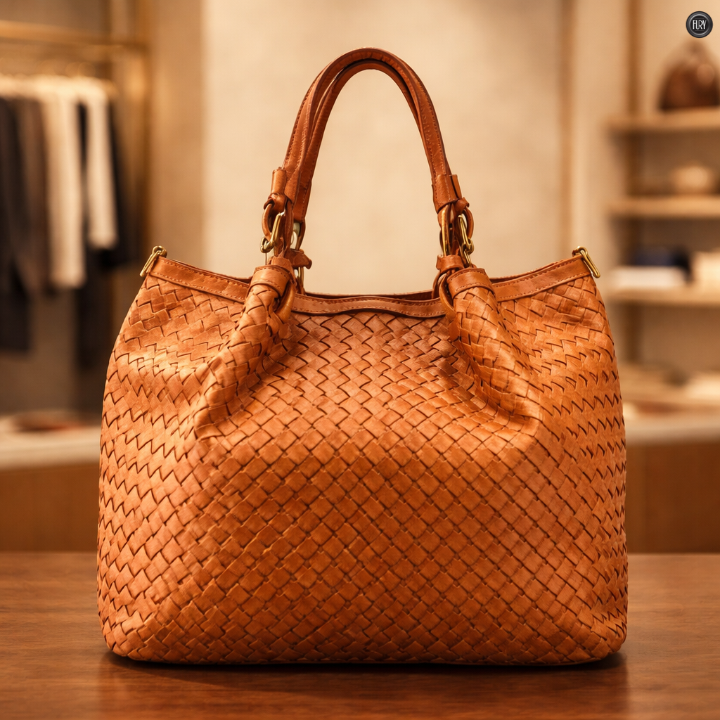 Borsa Caterina Lume in pelle intrecciata