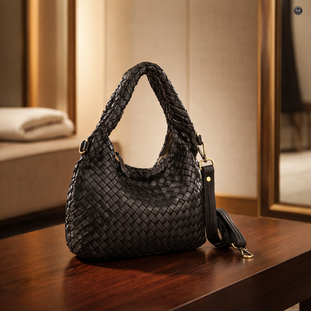 Borsa Livia in pelle intrecciata