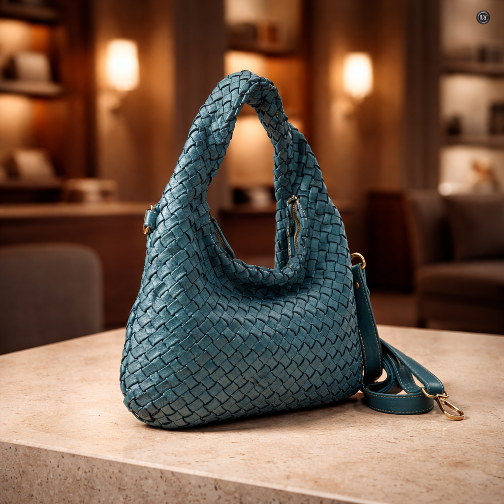 Borsa Livia in pelle intrecciata