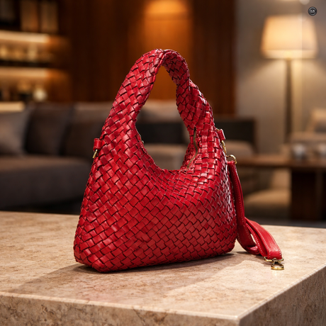 Borsa Livia in pelle intrecciata