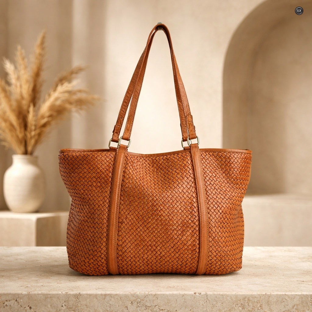 Borsa Armonia in pelle intrecciata