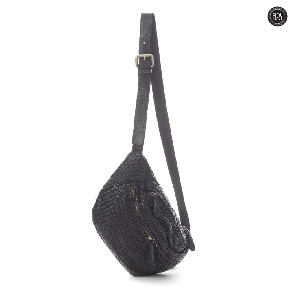 Marsupio Vana in pelle intrecciata
